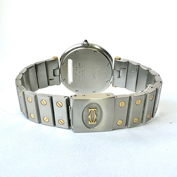 CARTIER SANTOS RONDE Quartz 32mm 2 Tone 0.38TCW DIAMOND Watch main image 5